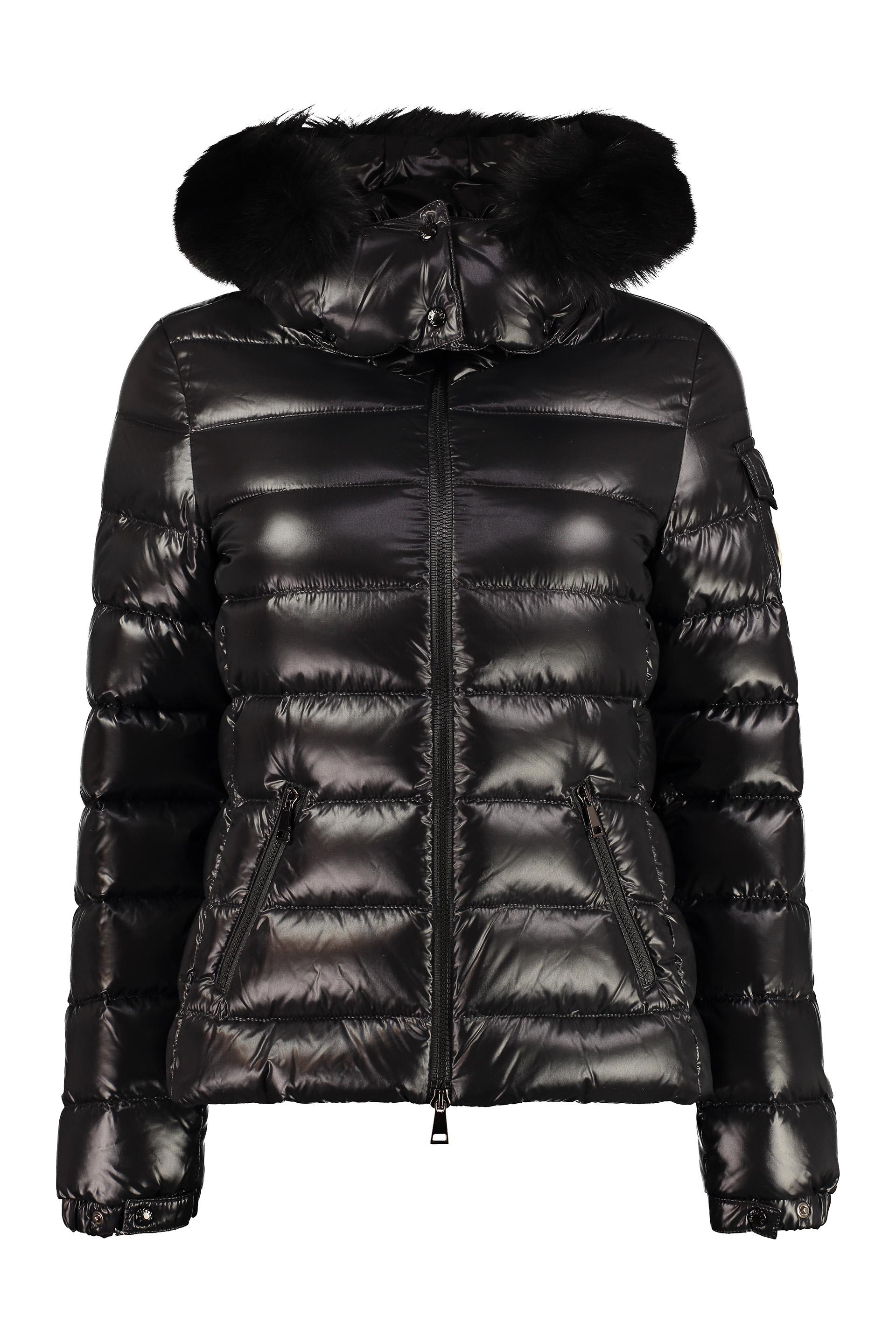 Black Moncler Coat With Fur Hood | art-kk.com