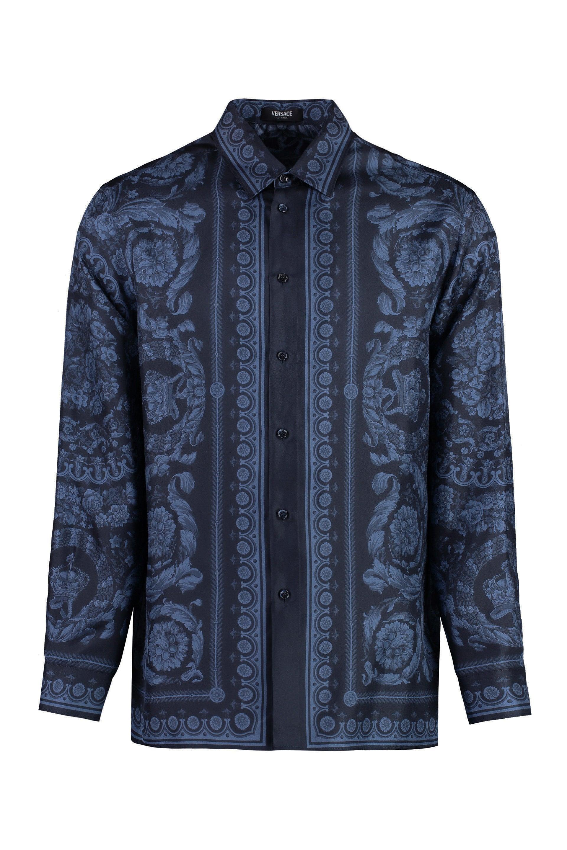 Versace floral-print silk shirt - Black