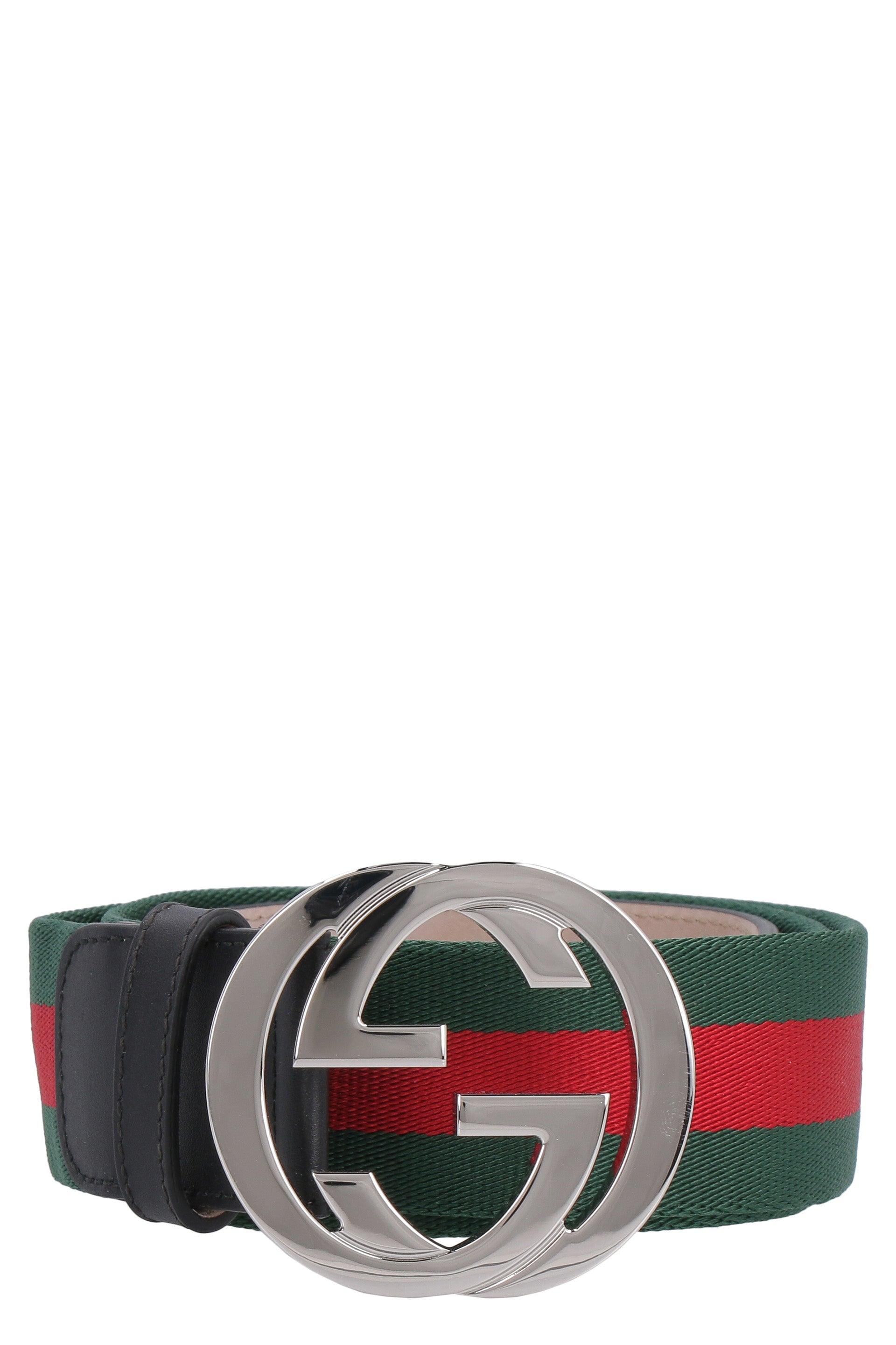 Gucci Web Belt With Double G Buckle in White for Men | Lyst