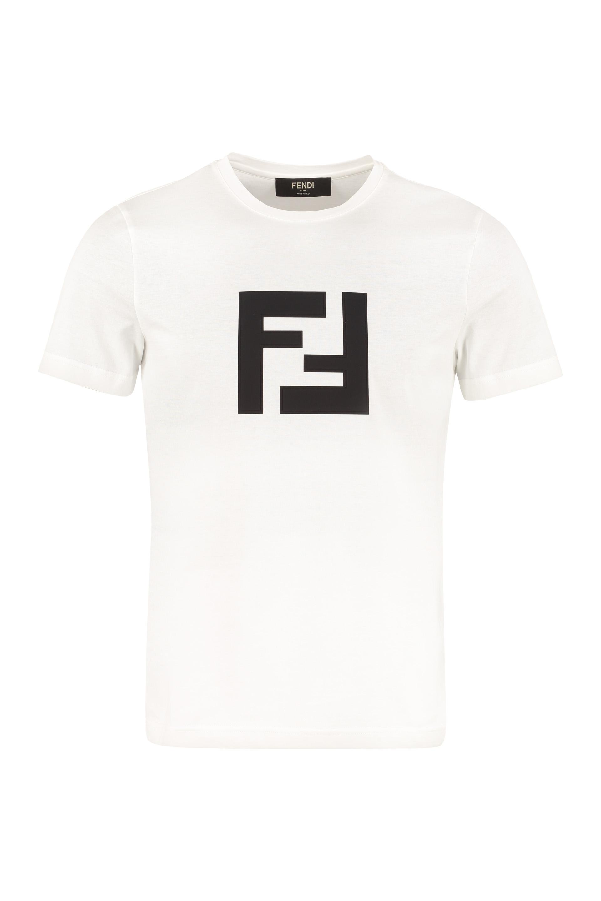 Fendi Synthetic Ff Logo T-shirt in White for Men - Save 31% - Lyst