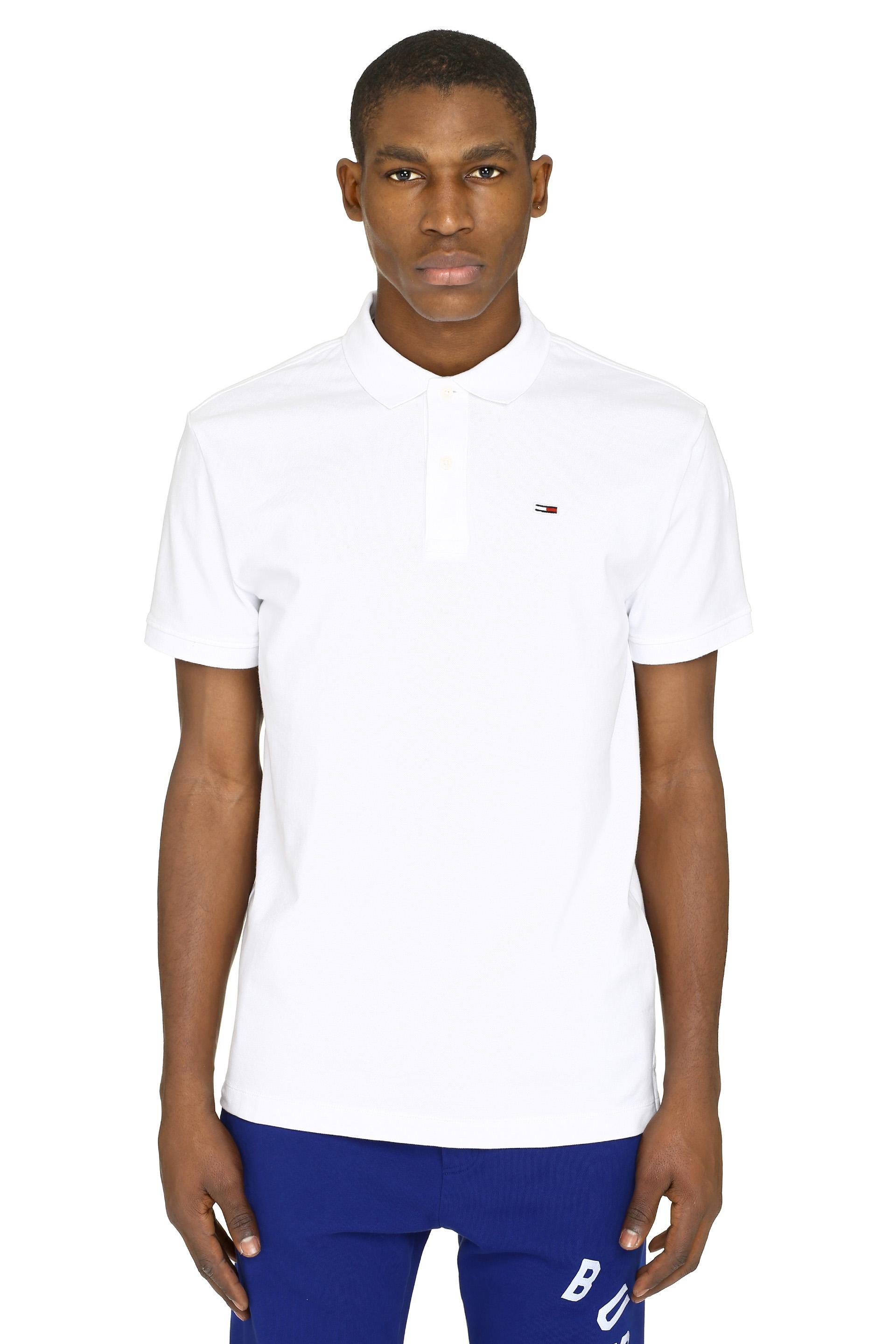 Tommy Hilfiger Stretch Cotton Piqué Polo Shirt in White for Men - Lyst