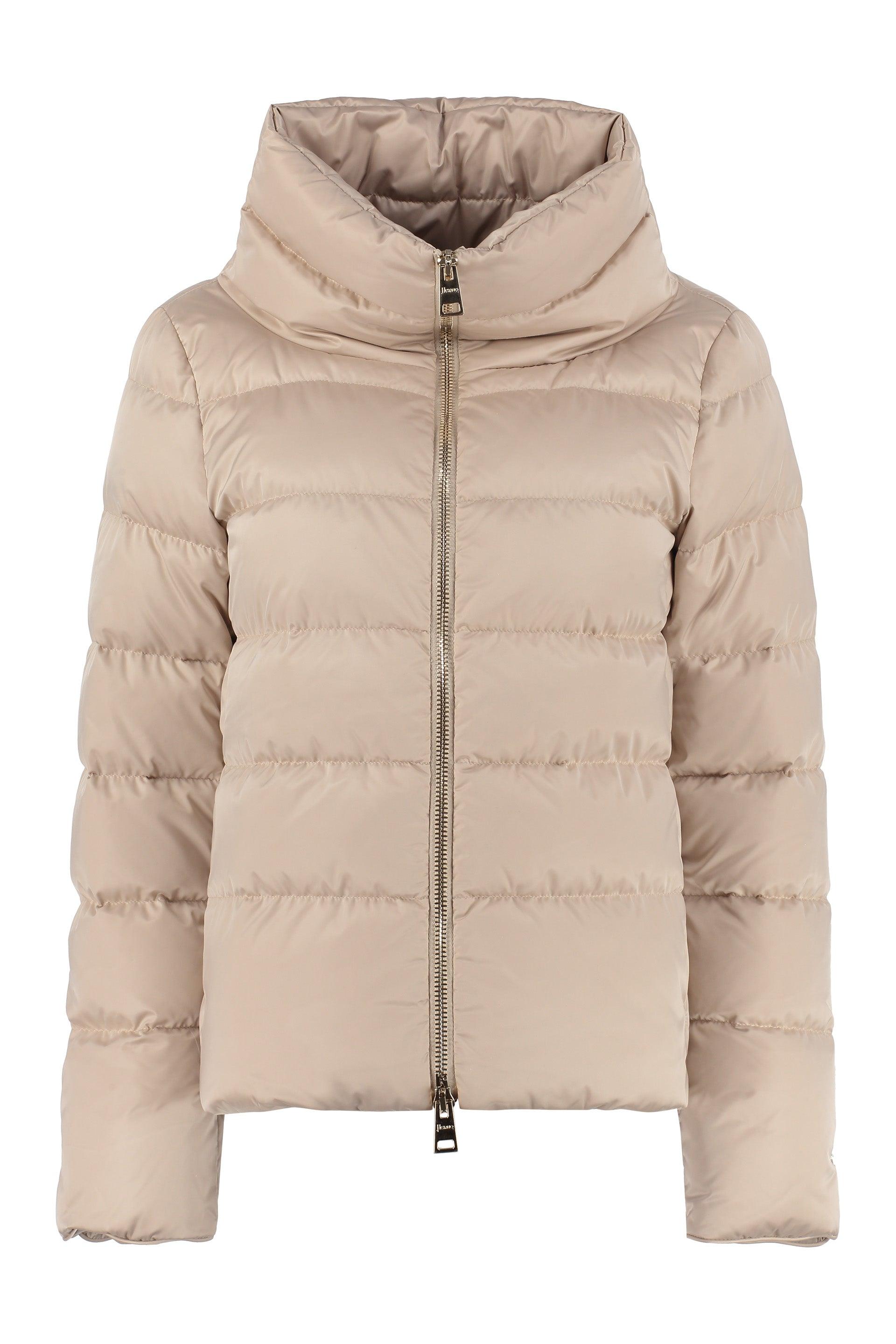 Herno Short Down Jacket in Natural | Lyst