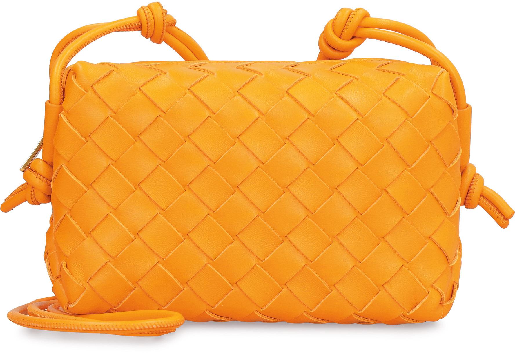 Bottega Veneta Loop Leather Crossbody Bag in Orange