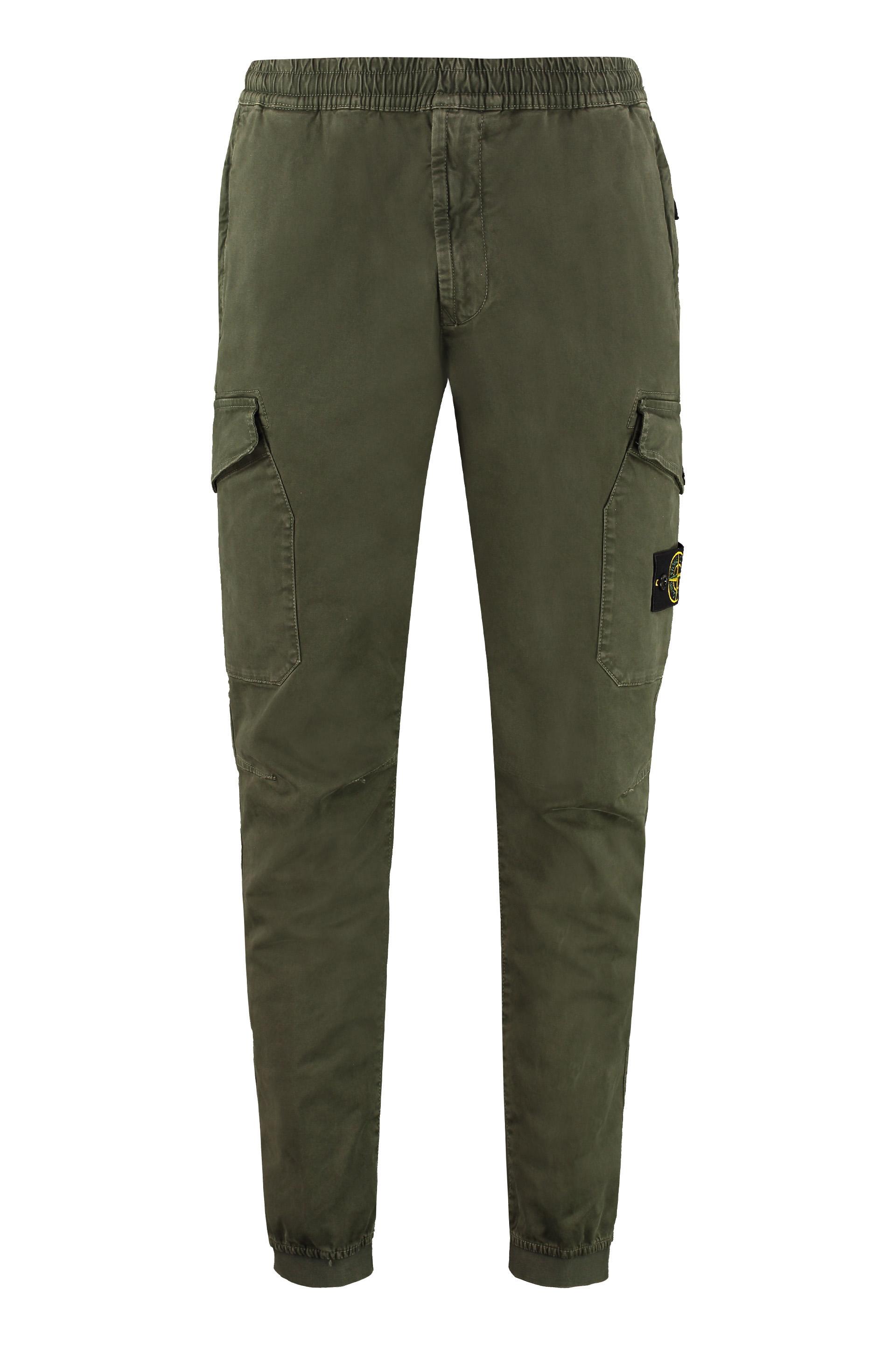 Stone Island Cotton Twill Cargo Pants in Green for Men - Lyst