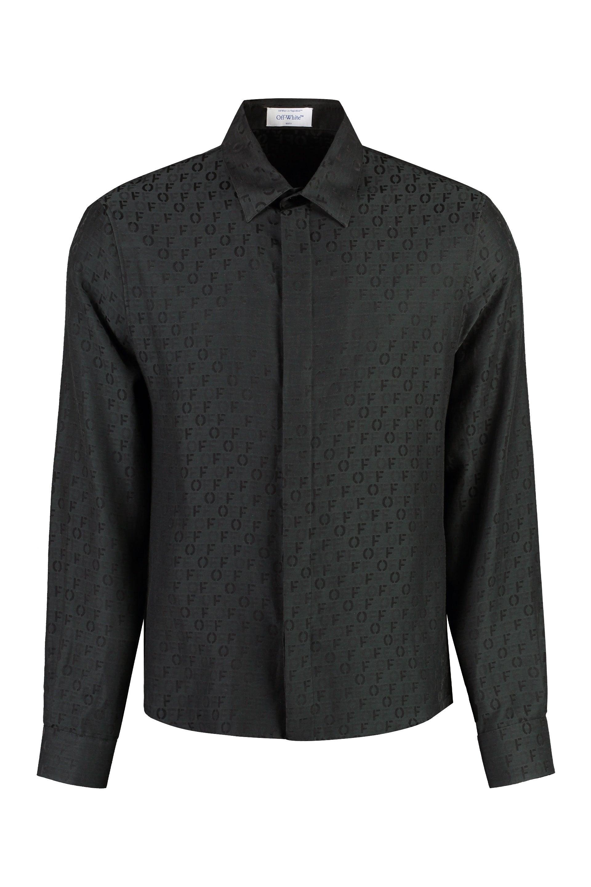 Off-White c/o Virgil Abloh Silk-cotton Blend Shirt in Black for Men | Lyst  UK
