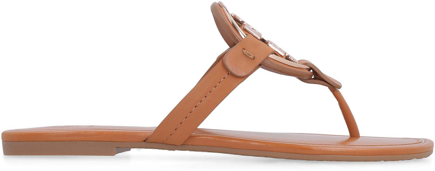 tory burch miller sandals metal logo