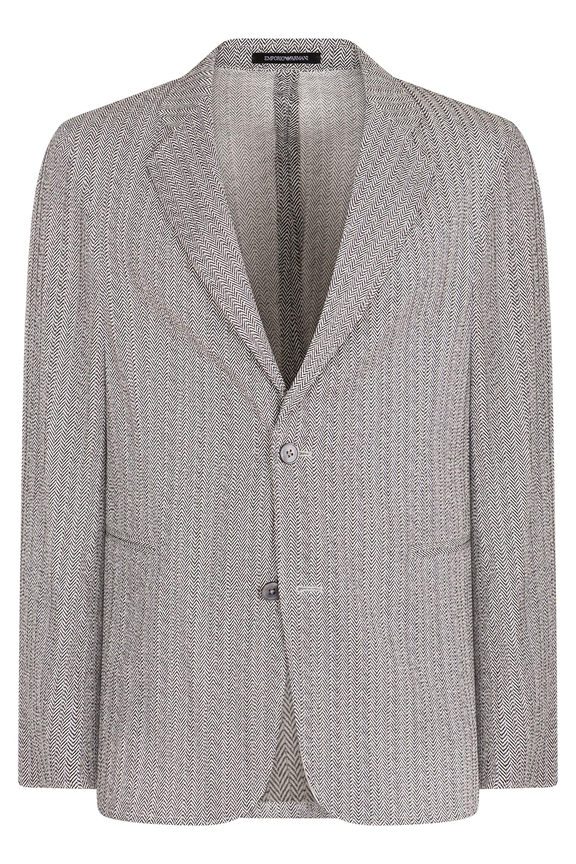 Emporio Armani 】グレー ヘリンボーン テーラードジャケット