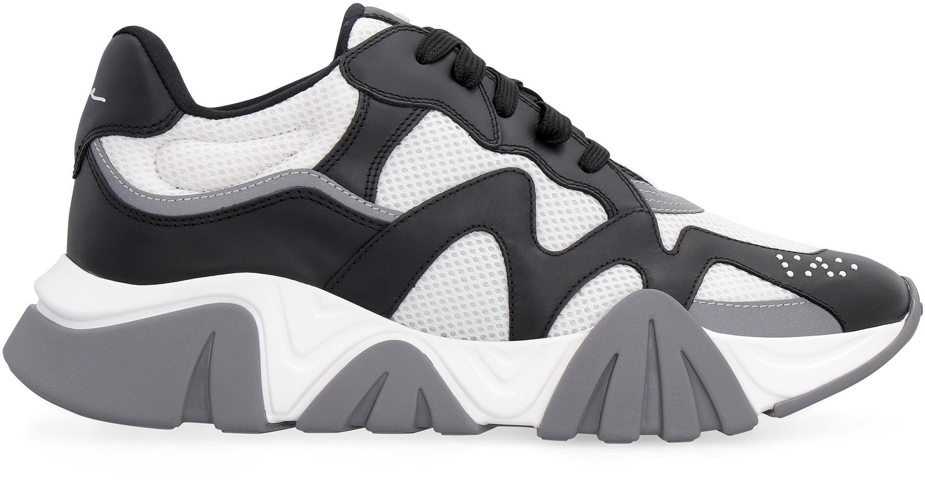 Versace Leather Black \u0026 White Squalo Runners for Men - Lyst