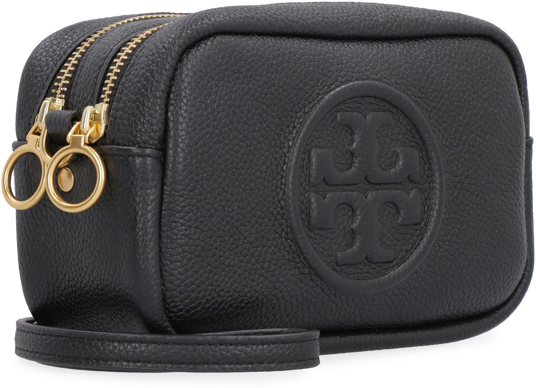 Tory Burch Mini Perry Bombe Leather Camera Bag in Black Lyst UK