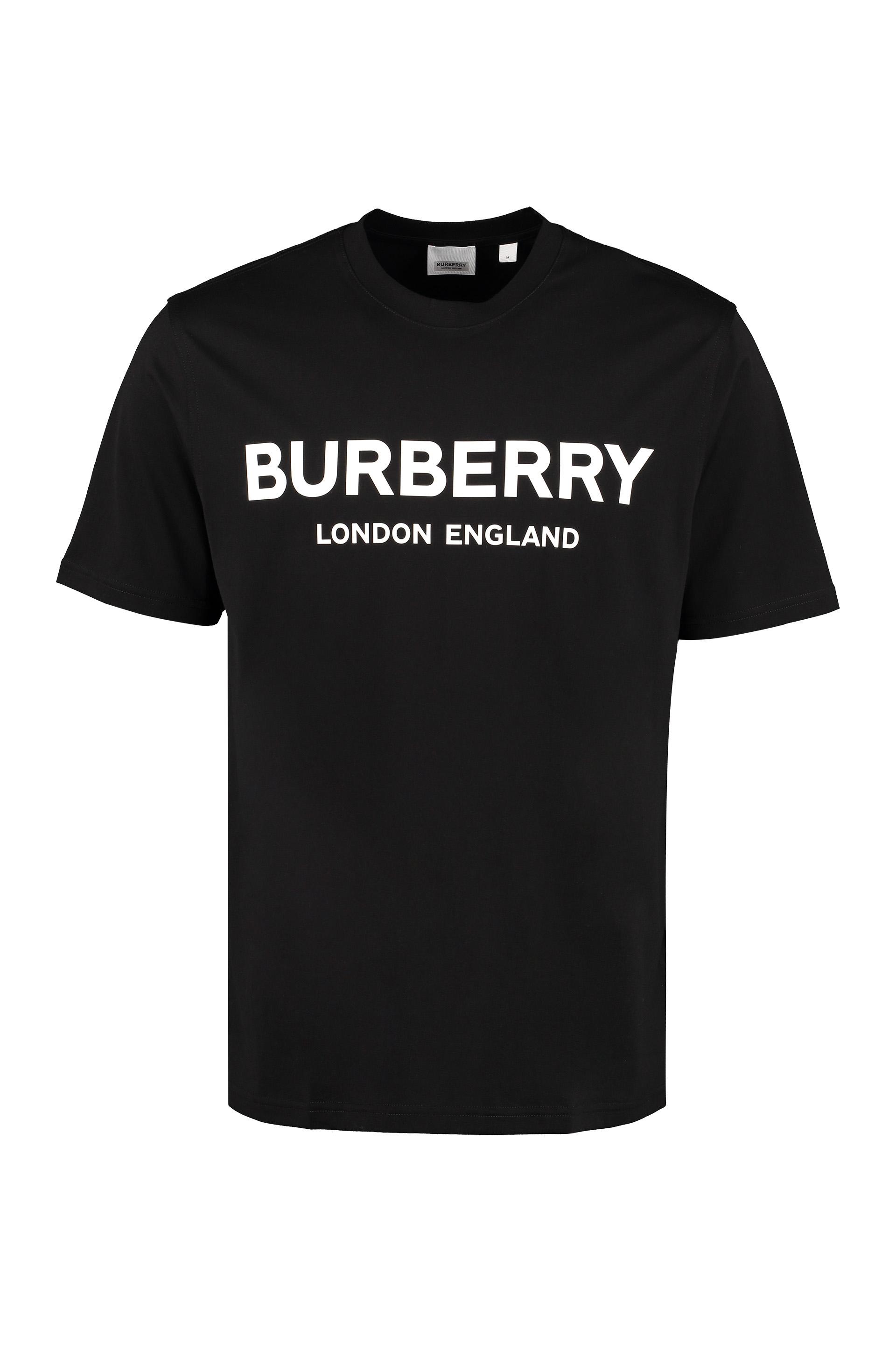 Burberry Logo Print Cotton T Shirt in Black for Men - Save 67% | Lyst