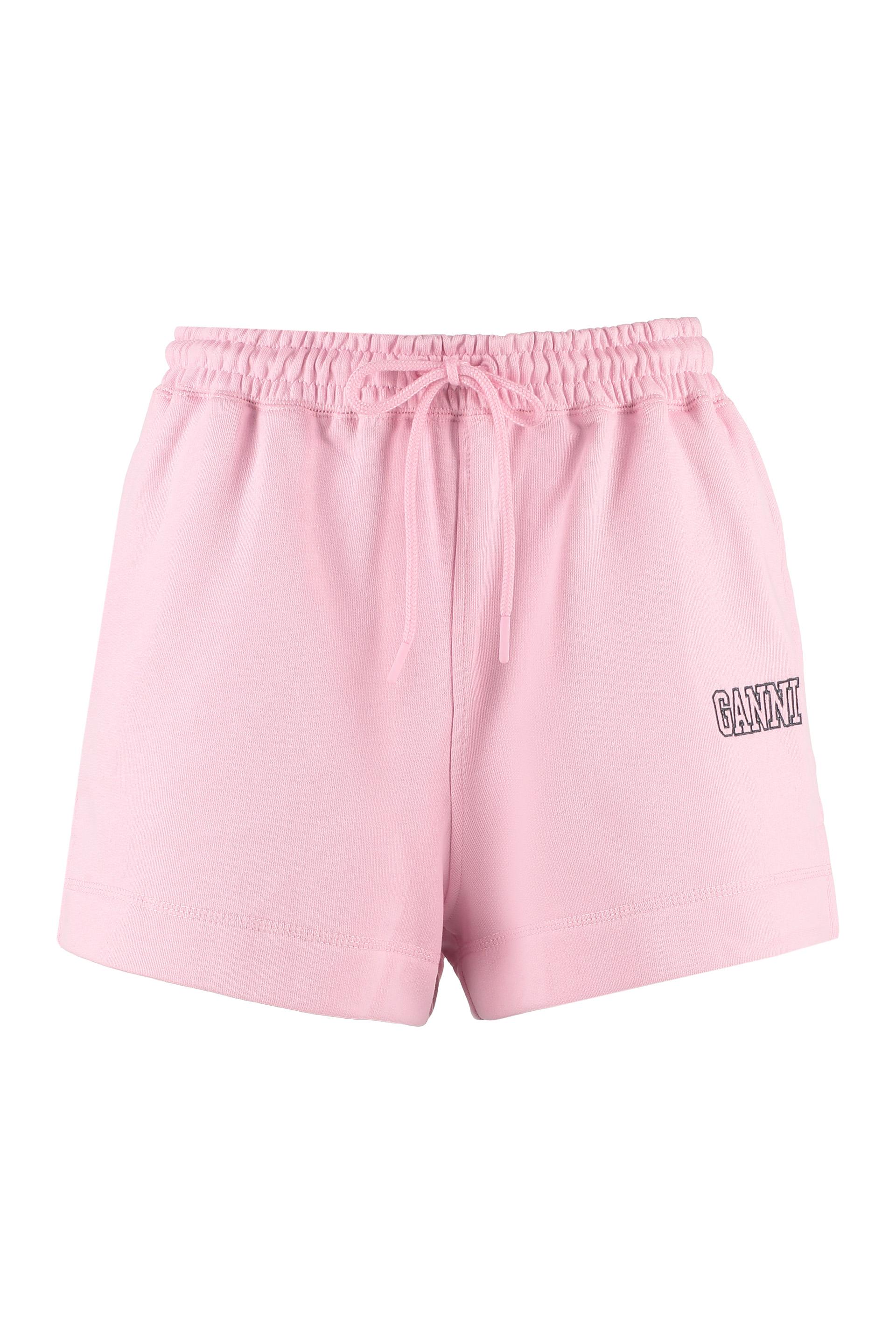 Ganni Cotton Software Logo Sweatshorts 