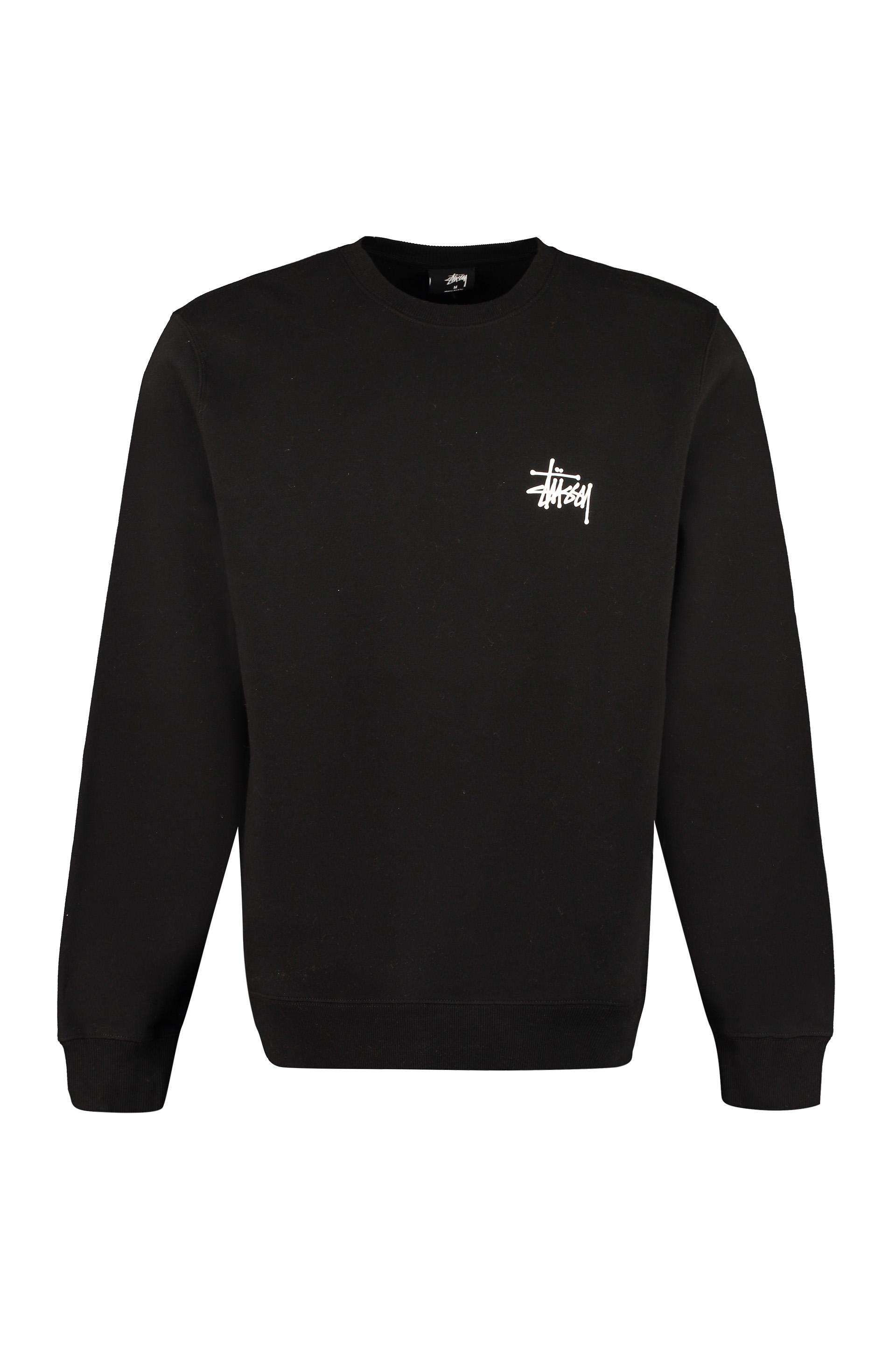 Stussy Cotton Crew-neck Sweatshirt in Black for Men - Lyst