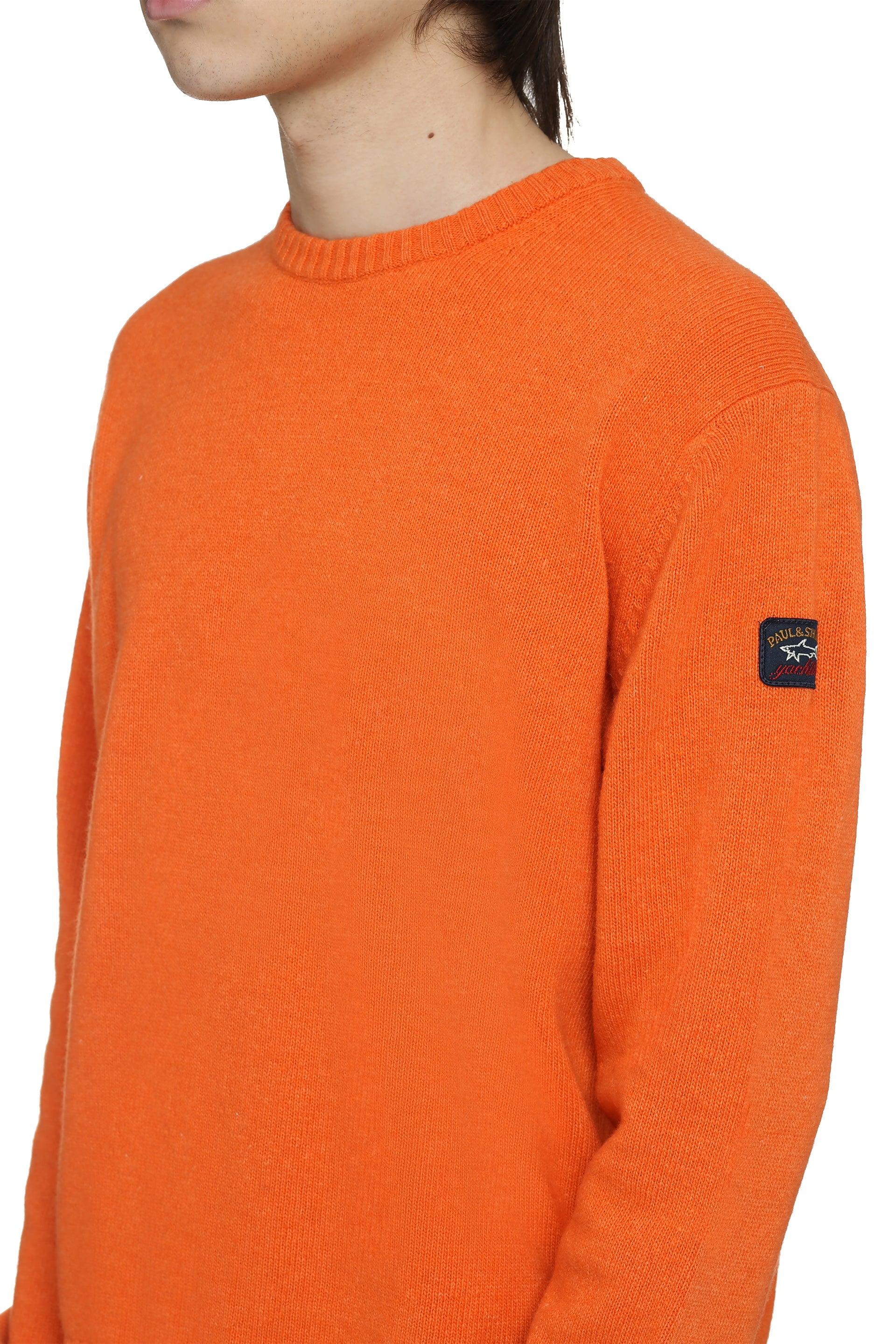 Orange crew clearance neck sweater