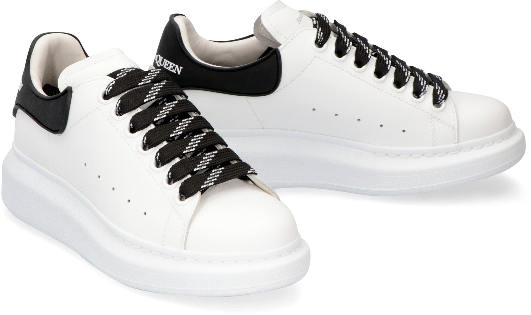 Alexander McQueen Larry Leather Lowtop Sneakers in White Lyst