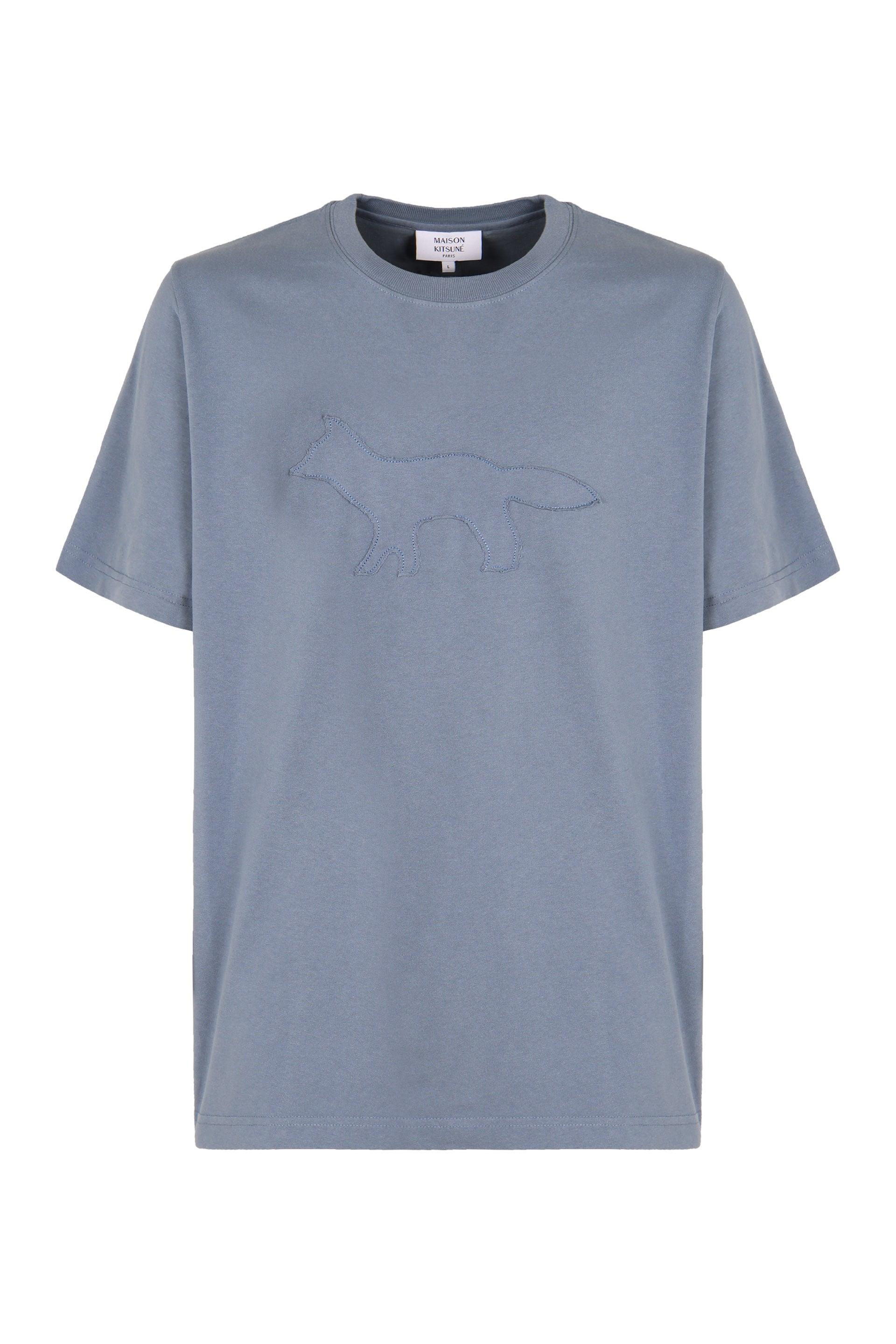 MAISON KITSUNE｜SHORT-SLEEVED ROUND NECK T-SHIRTS (DOUBL DOUBLE FOX HEAD PATCH CLASSIC TEE-SHIRT | Maison Kitsuné