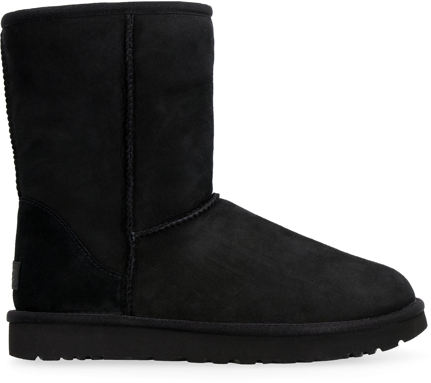 UGG Leather Classic II Shearling-Lined Boots in Black Suede (Black) - Save  53% | Lyst