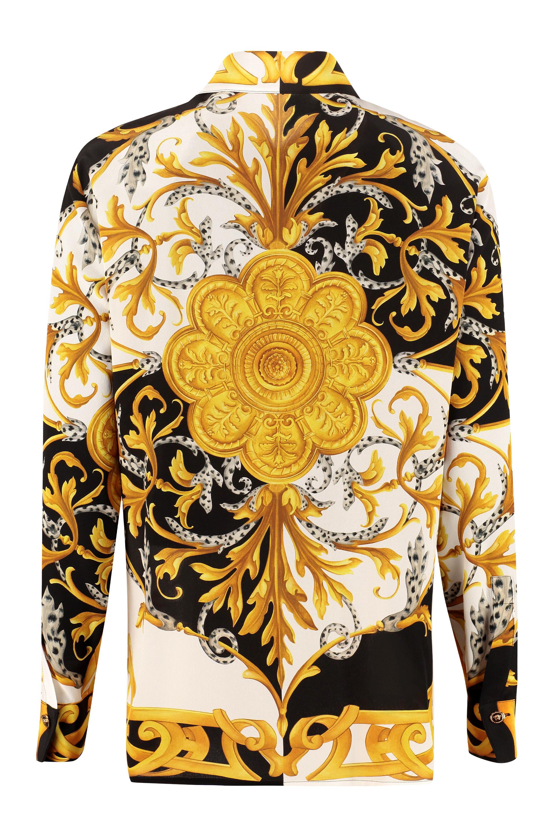 Versace Printed Silk Shirt in Gold (Metallic) Lyst