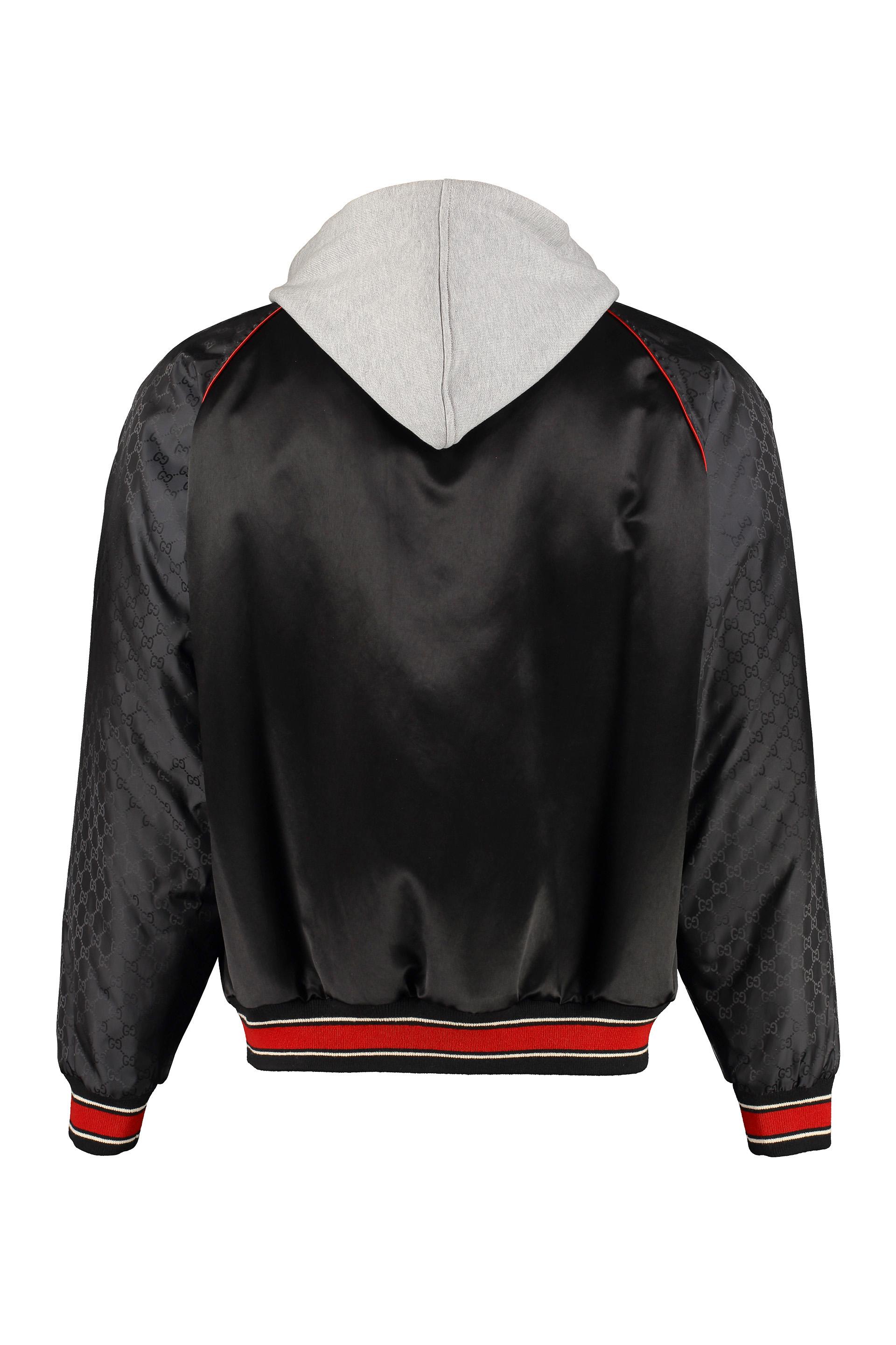 Acetate bomber with gucci stripe discount
