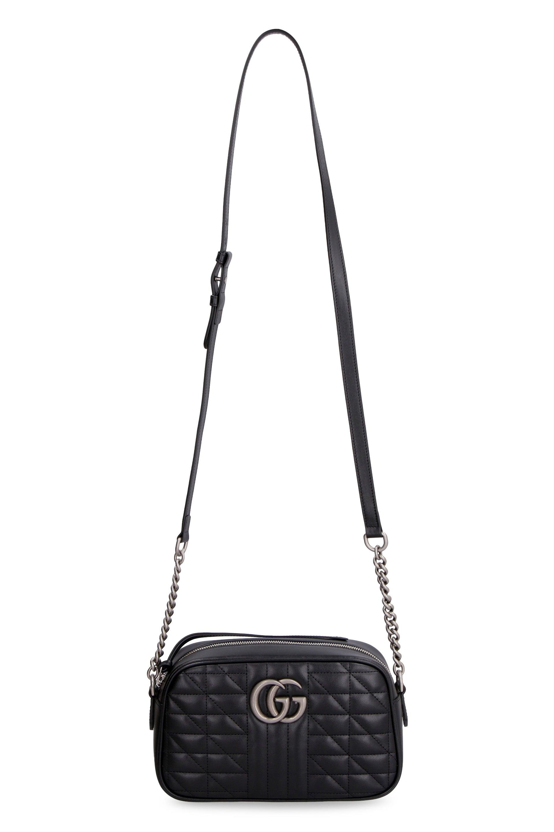Gucci GG Marmont Quilted Leather Shoulder Bag in Black | Lyst
