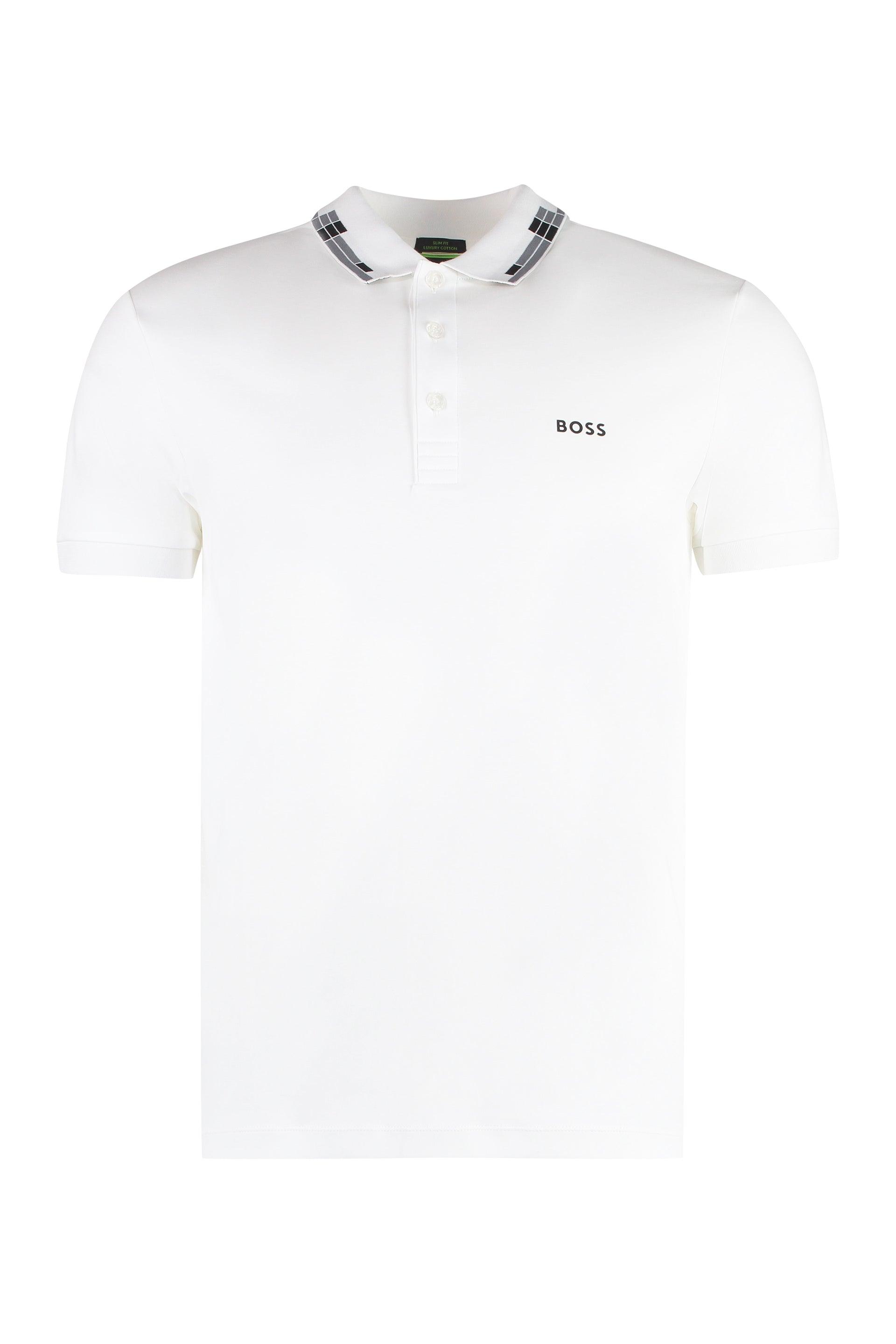 Compliment Mis Toegeven BOSS by HUGO BOSS Short Sleeve Cotton Polo Shirt in White for Men | Lyst