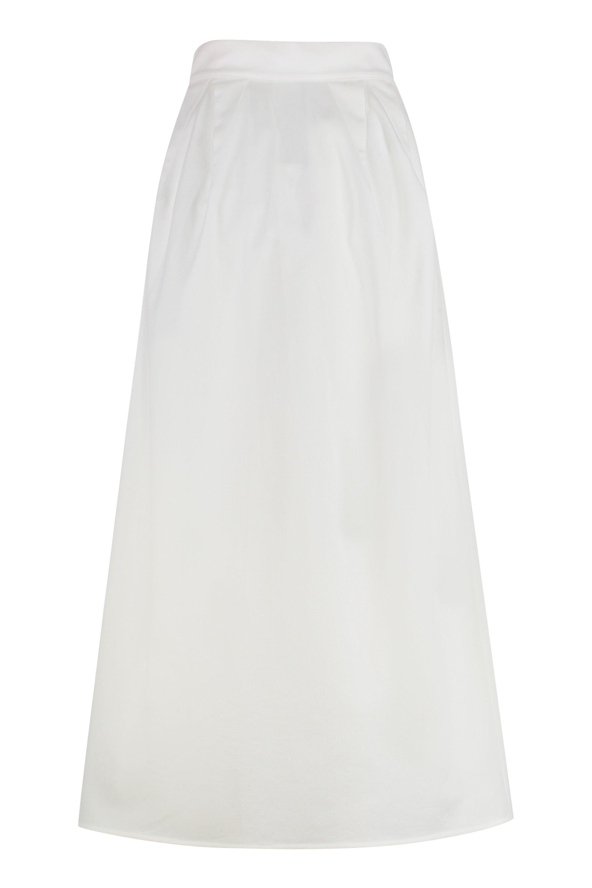 【関税&送料込】Max Mara Alcade Long Skirt In Stretch Gabard Max Mara Alcade Maxi Skirt | White | FARFETCH