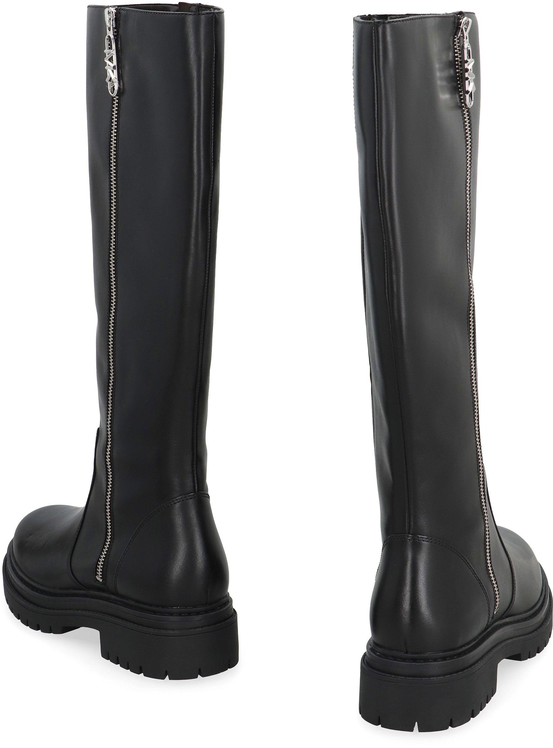 MICHAEL Michael Kors Regan Leather Boots in Black | Lyst
