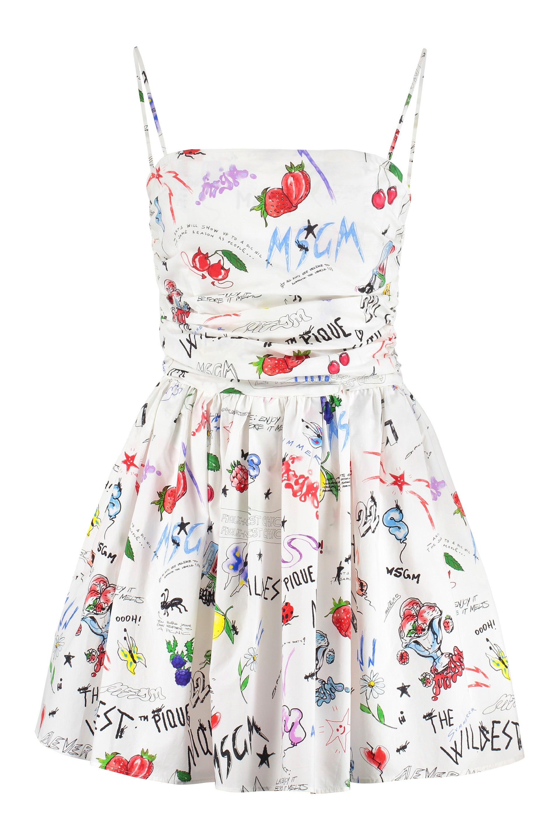 MSGM Printed Cotton Dress | Lyst UK