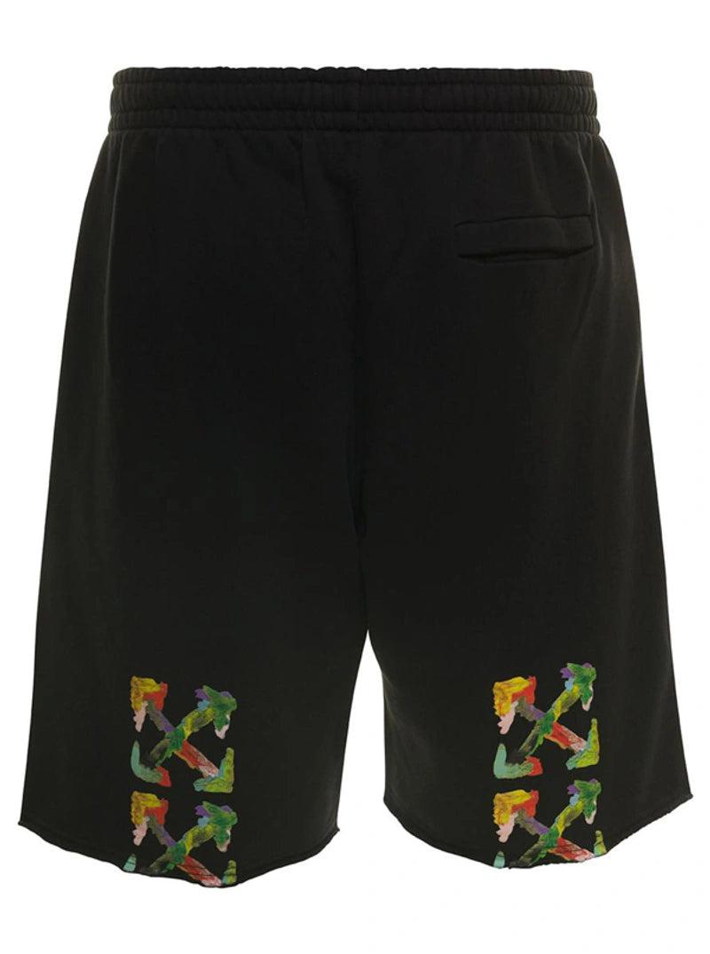 Off White c o Virgil Abloh Off Brush Arrows Logo Printed Shorts in Black for Men Lyst UK