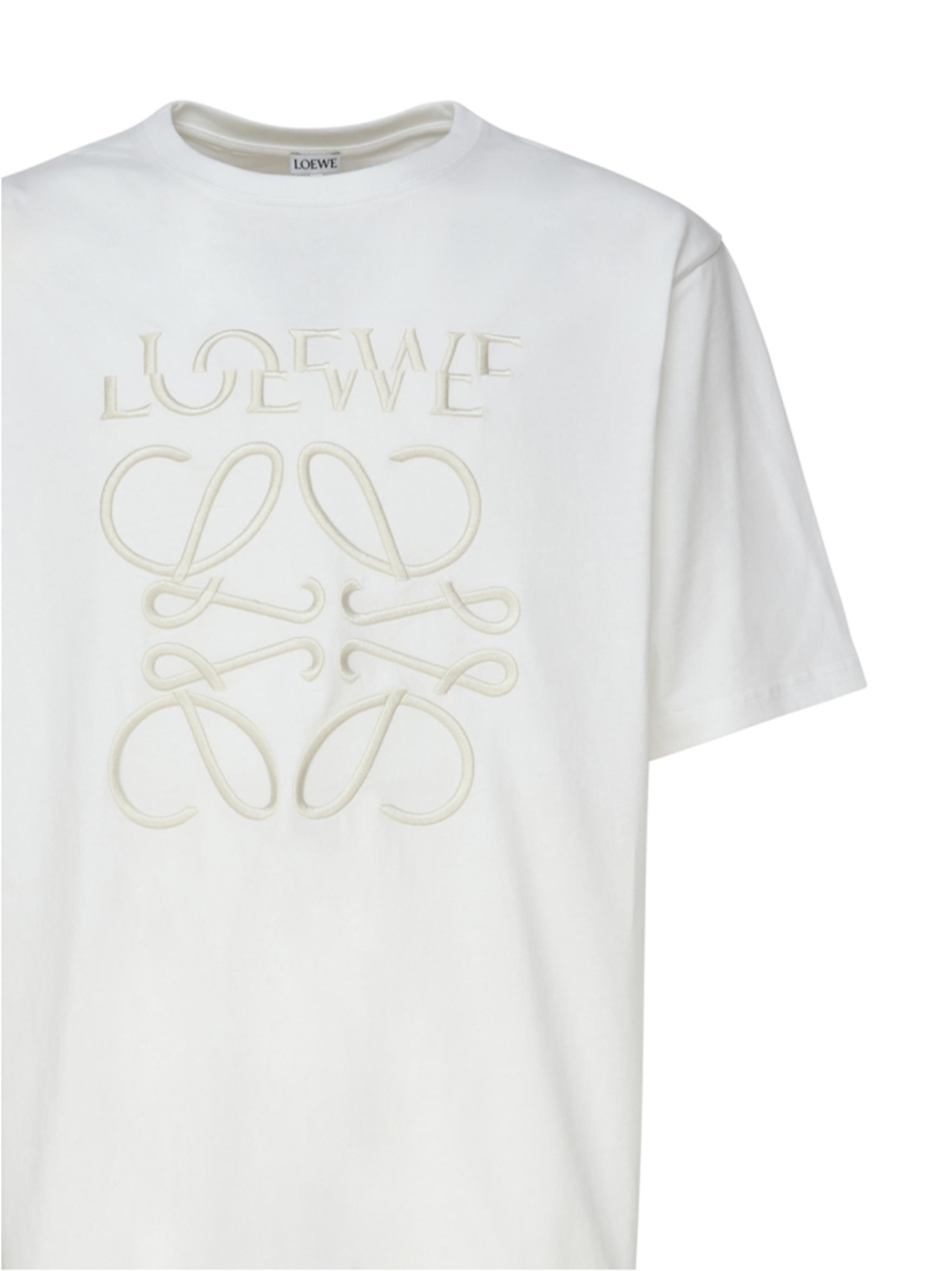 Loewe Anagram Embroidered T-Shirt in White for Men | Lyst