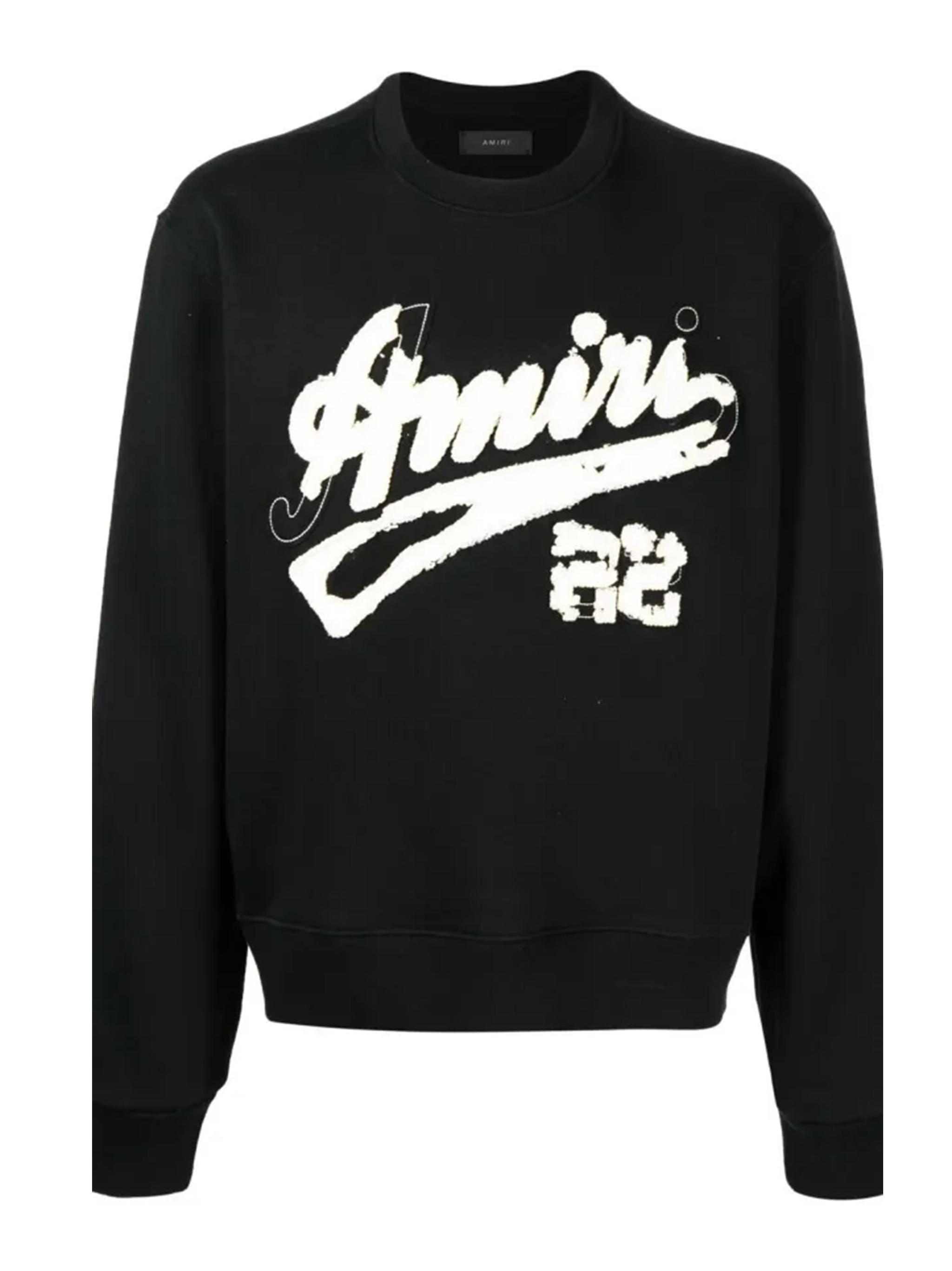 Amiri 22 Logo Embroidered Sweatshirt in Black for Men | Lyst