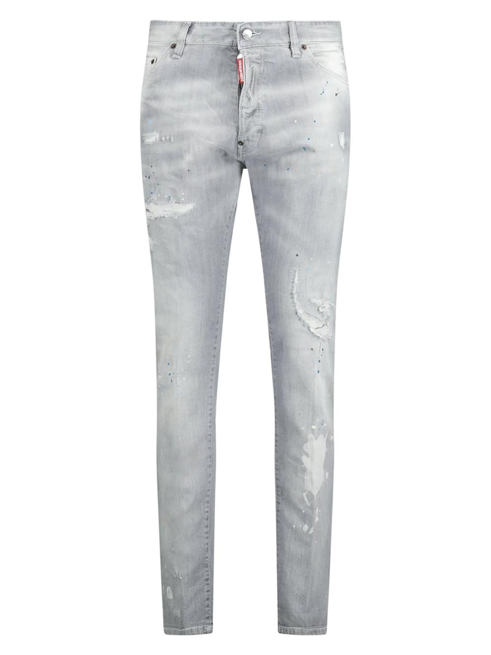 Grey paint splash jeans best sale