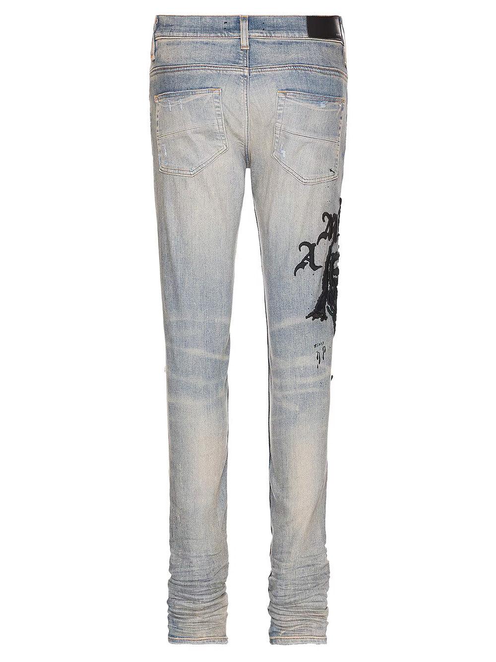 Amiri Wes Lang Reaper Logo Clay Jeans in Blue for Men | Lyst 最安値 幻