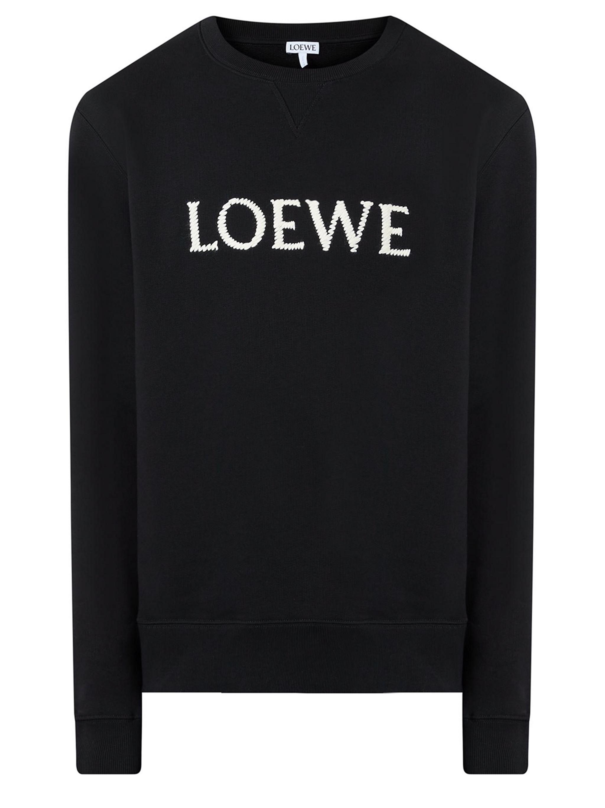 Loewe Logo Embroidered Sweatshirt in Black for Men | Lyst