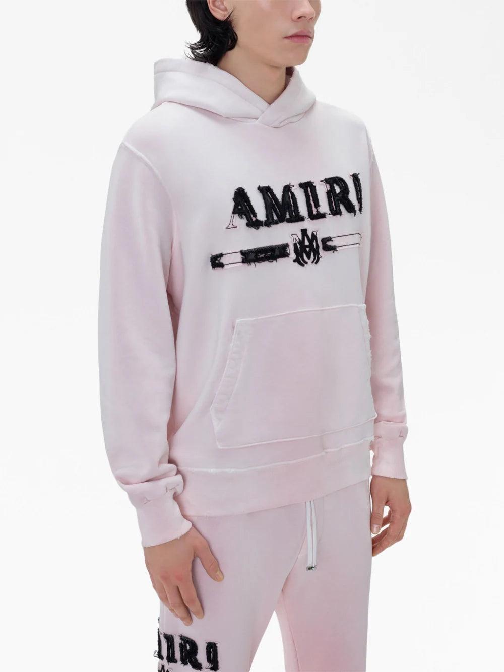 Amiri Logo-embellished Hoodie in Pink for Men | Lyst UK
