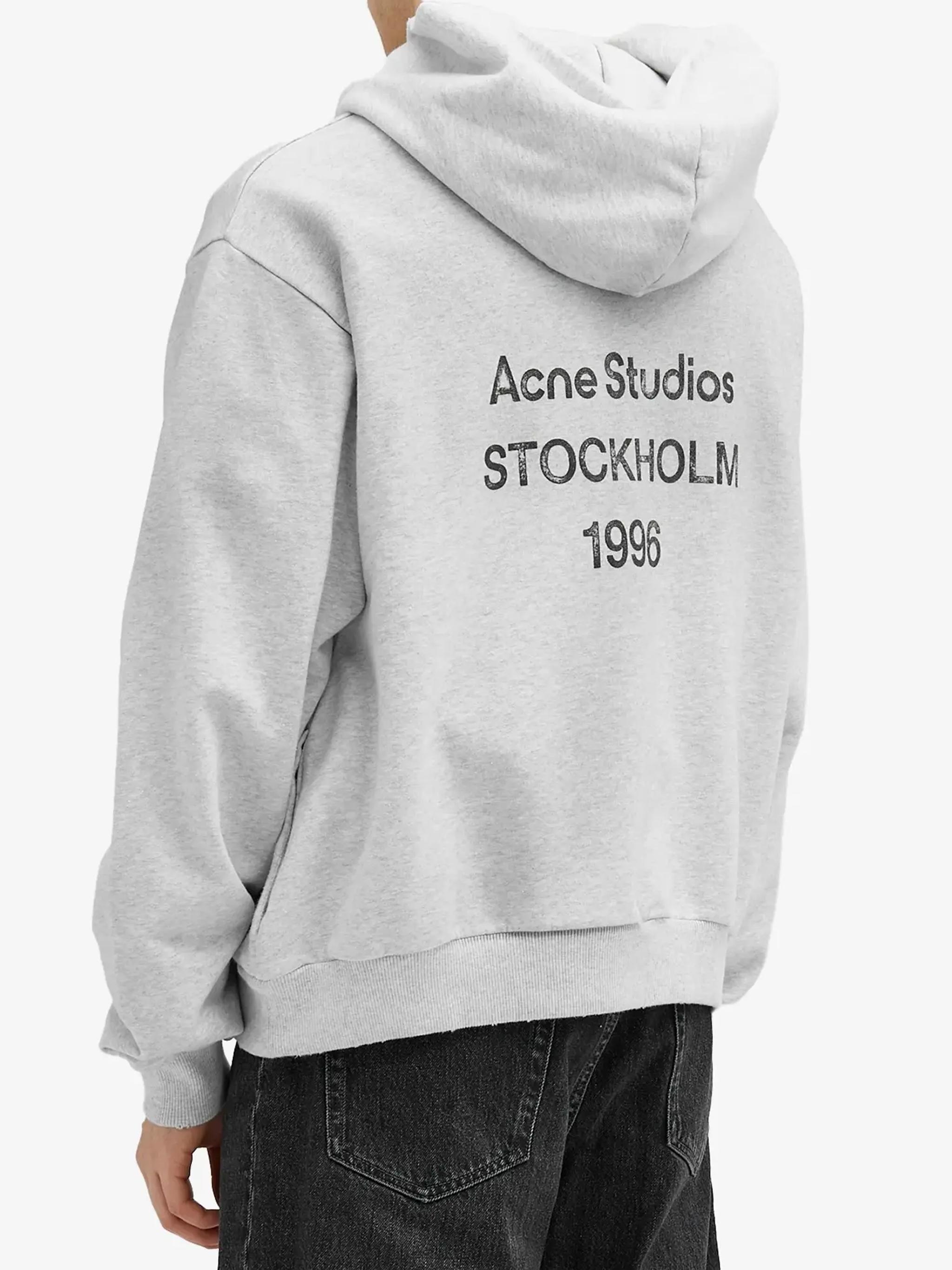 Acne Studios Stockholm Logo Hoodie in White for Men | Lyst