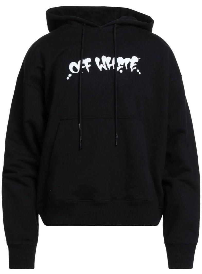 Off white black graffiti hoodie discount