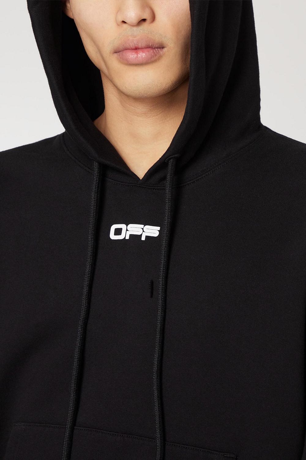 Off-White c/o Virgil Abloh Airport Tape Logo Hoodie in Black