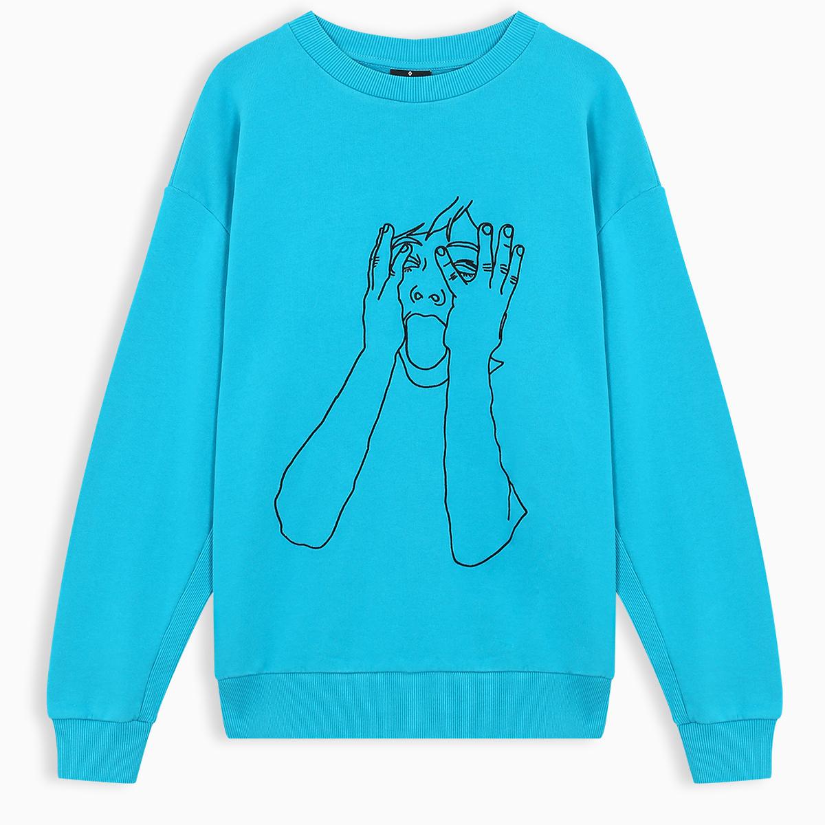 Marcelo Burlon Turquoise Scream Sweatshirt in for Men - Lyst