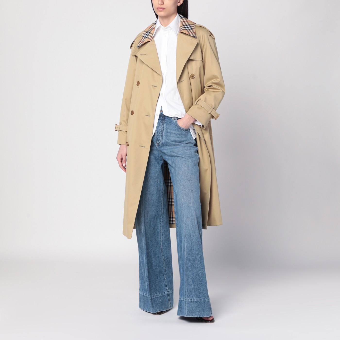 ジャケット Burberry Castleford double-breasted trench with Check collar 12430548-E268-48DC-8CCE-