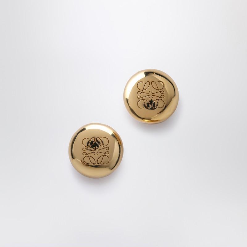 【LOEWE】 Anagram Pebble gold-plated earrings LOEWE Anagram Pebble Stud Earrings | Holt Renfrew
