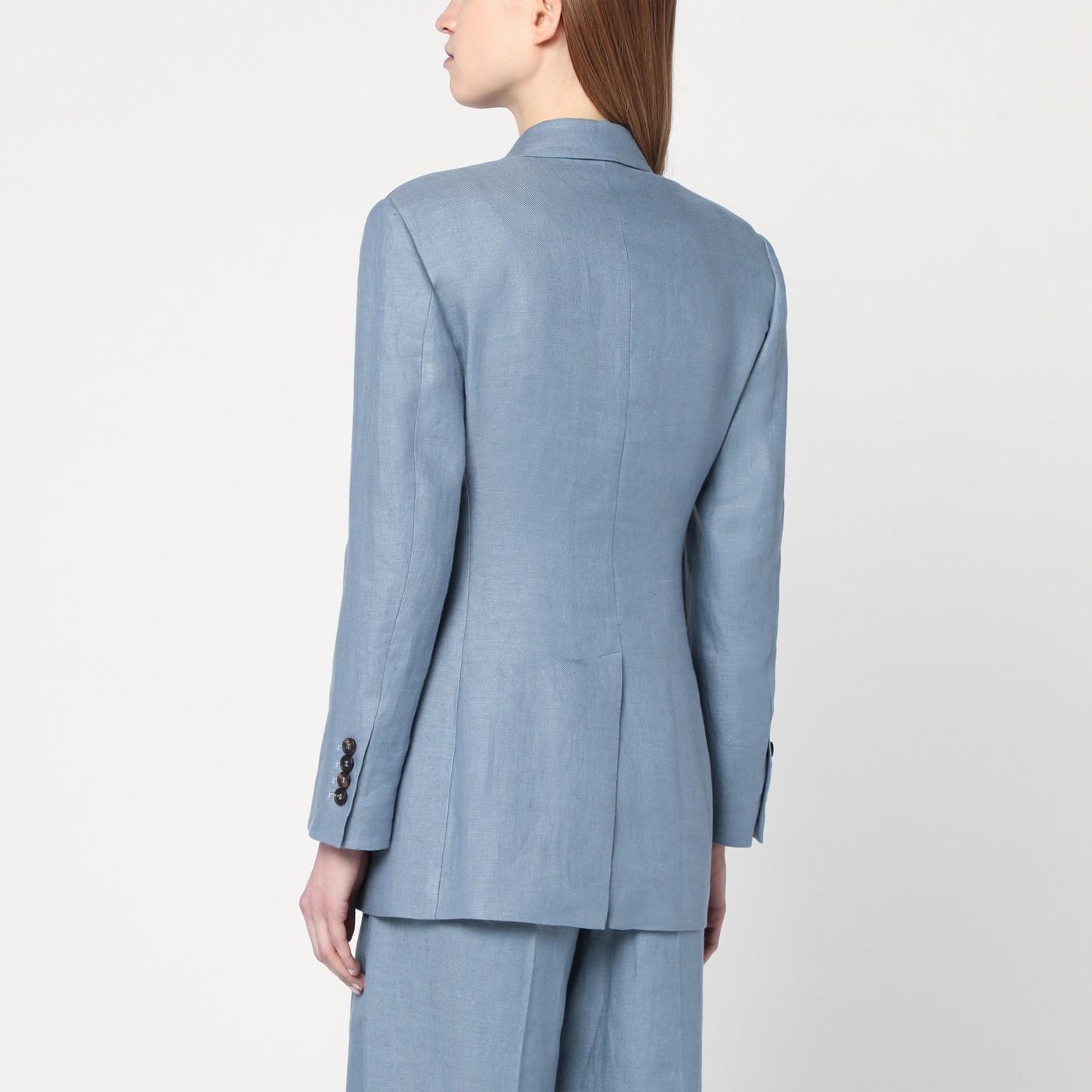 ジャケット Brunello Cucinelli Avio-Coloured Linen Blend Jacket BRUNELLO CUCINELLI Linen and Silk-Blend Jacket for Men | MR