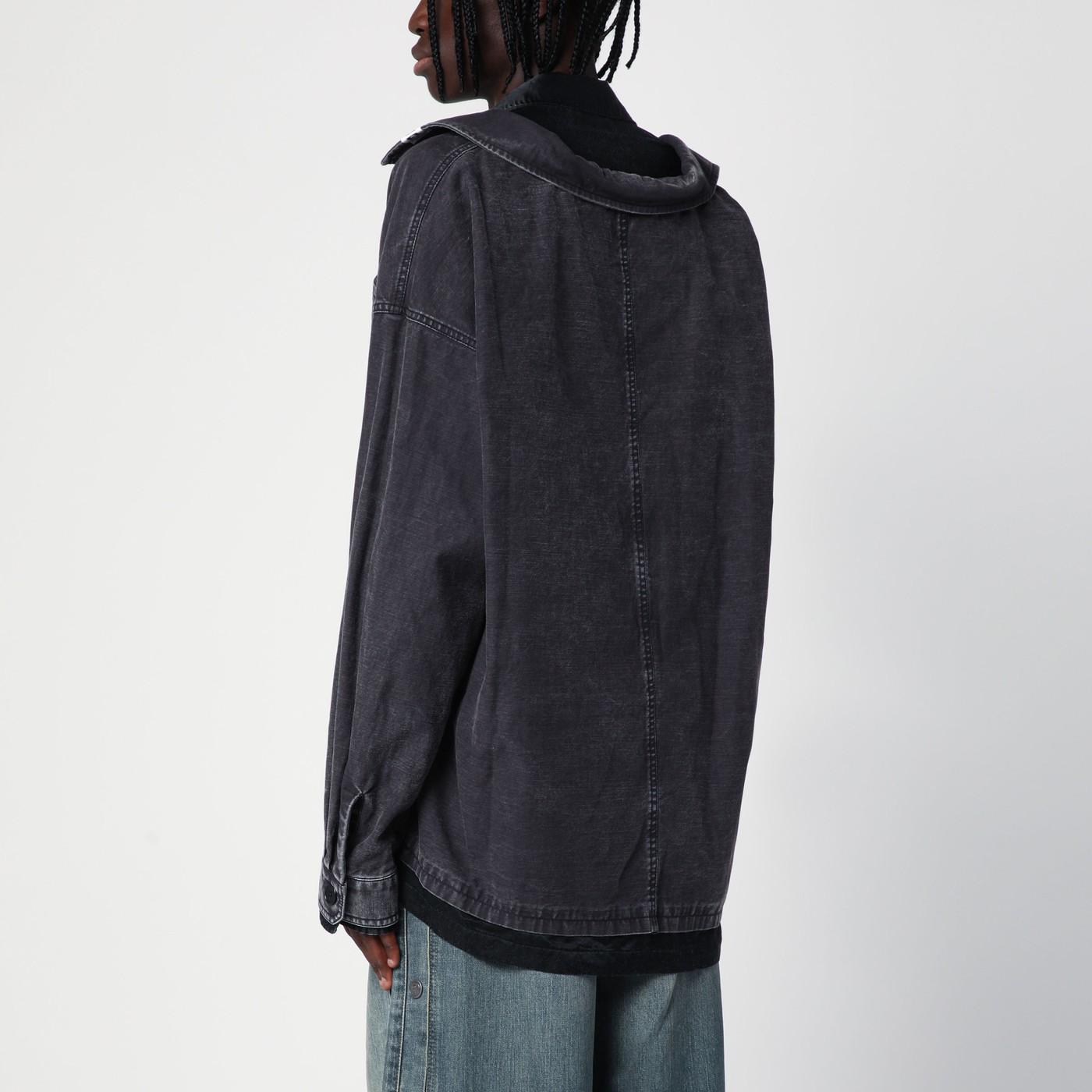 Maison Mihara Yasuhiro Double-layered Shirt Jacket in Black