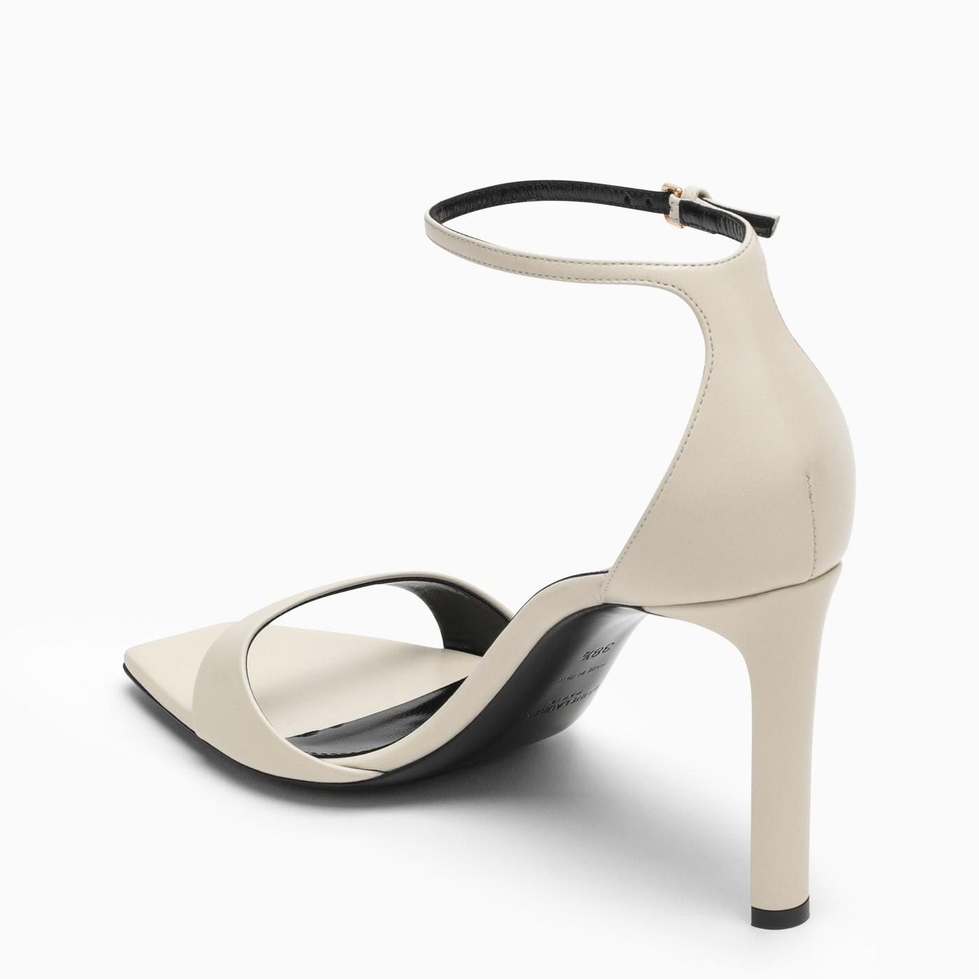 Saint Laurent Pearl coloured Bea Sandal in Metallic Lyst