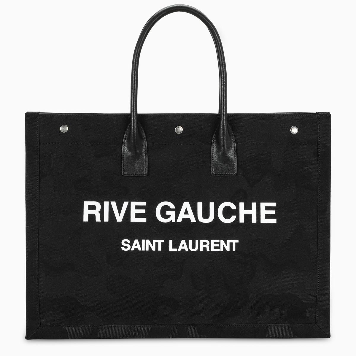 Saint Laurent Cotton Ysl Rive Gauche Tote Bag in Black for Men - Save ...