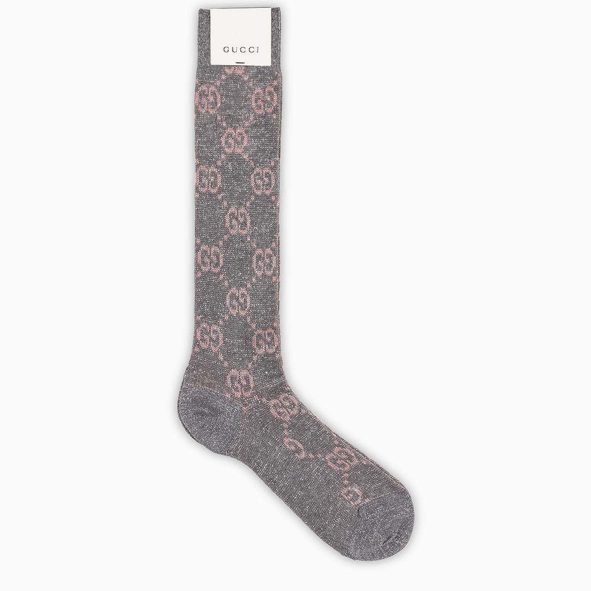 Gucci Grey And Pink Lamé GG Socks in Gray | Lyst