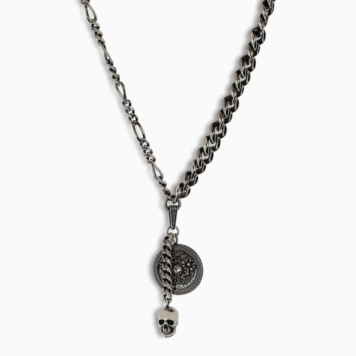 Alexander McQueen Silver-tone Medallion Skull Necklace in Metallic for ...