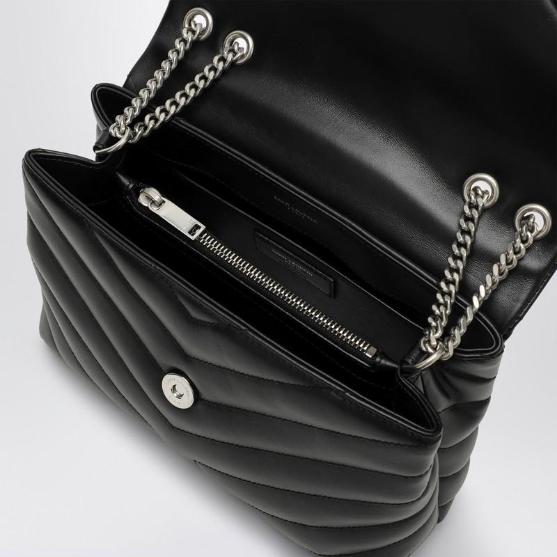 Saint Laurent Kleine Tasche Loulou Ysl Schwarz/Silber in Schwarz