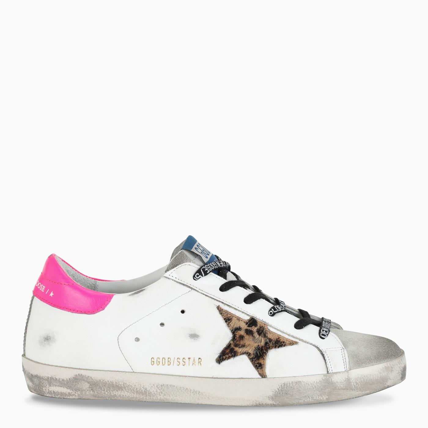 Golden Goose White/pink/leopard Superstar Sneakers | Lyst
