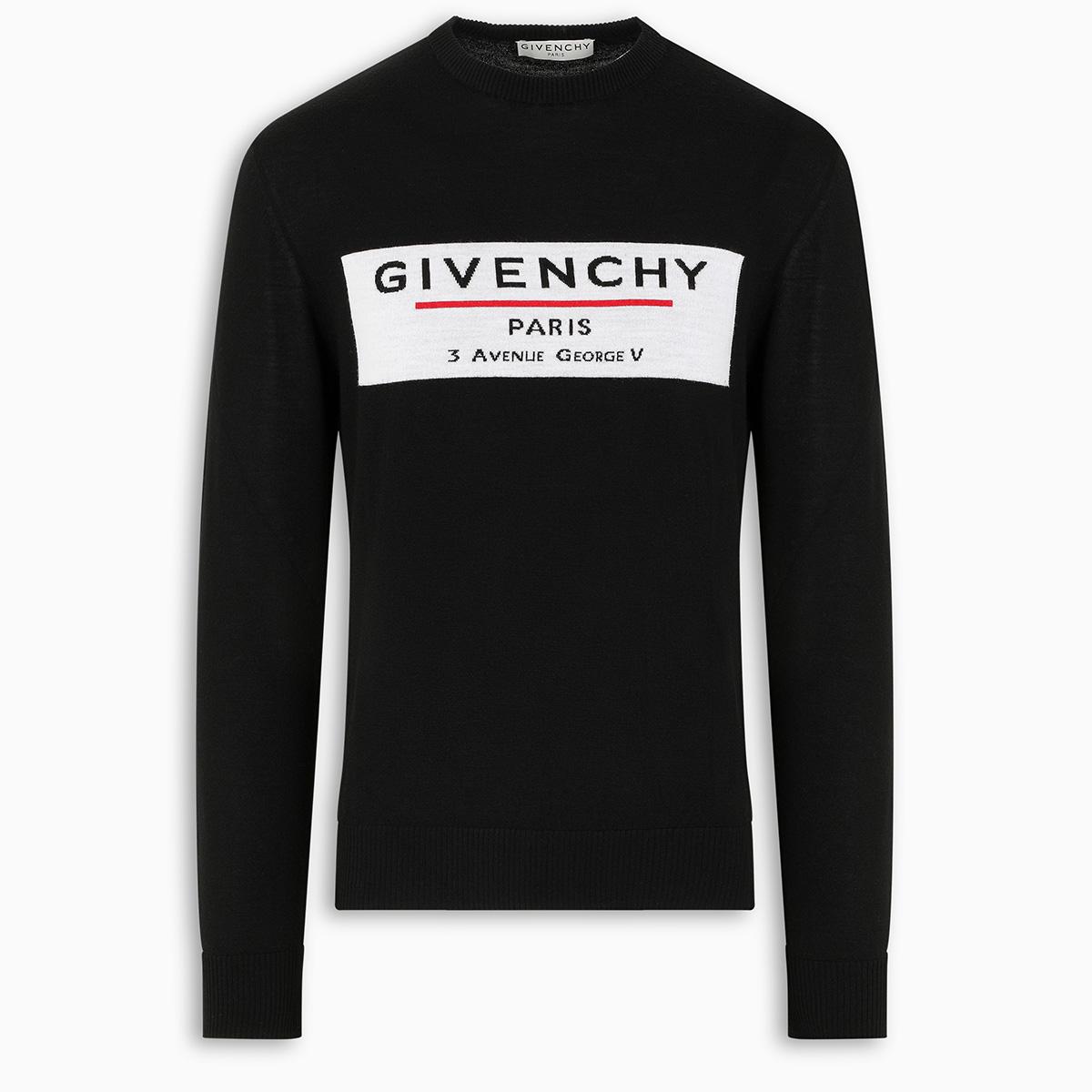 Givenchy Wool Label Motif Jumper in Black/White/Red (Black) for Men ...
