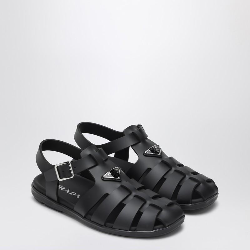 Prada Rubber Cage Sandal in Black for Men | Lyst Canada